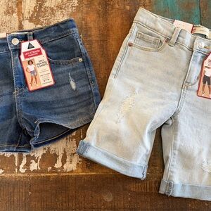 Levi's Girls Denim Short Set - Dark Blue & Light Blue
